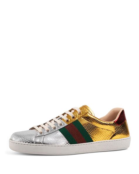 gucci ace sneakers reps|Gucci ace metallic snakeskin sneakers.